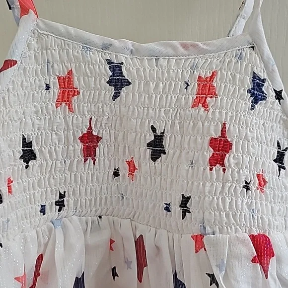 Cat & Jack white summer dress with red and blue multi star summer dress - Picture 8 of 14